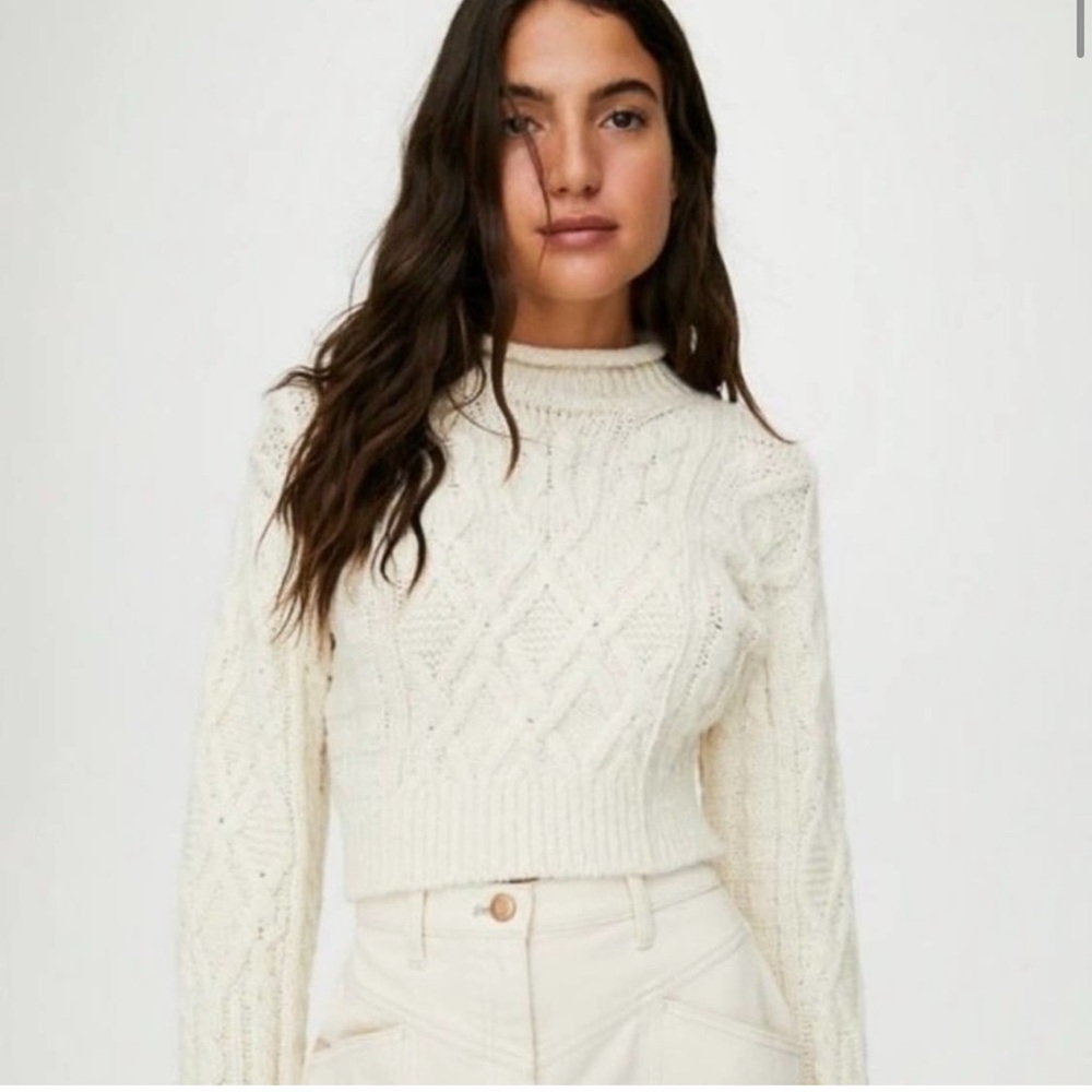 ARITZIA WILFRED Annika Sweater Womens Small
Cream Alpaca Wool Blend Cropped - Picture 1 of 7